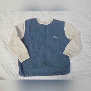 MAISON KITSUNE Denim Blue and Grey Long Sleeve Pullover